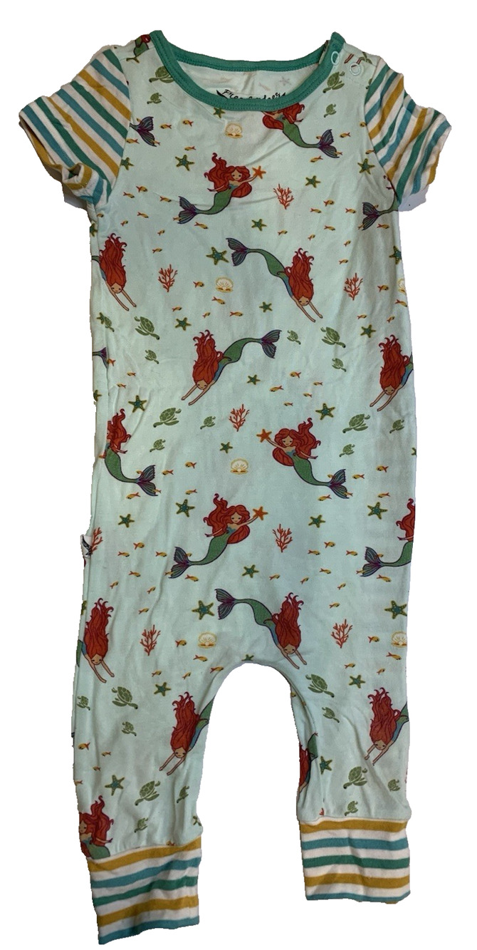 Free Birdees Bamboo Mermaid Romper Baby 6-12 Months One Piece Multicolor